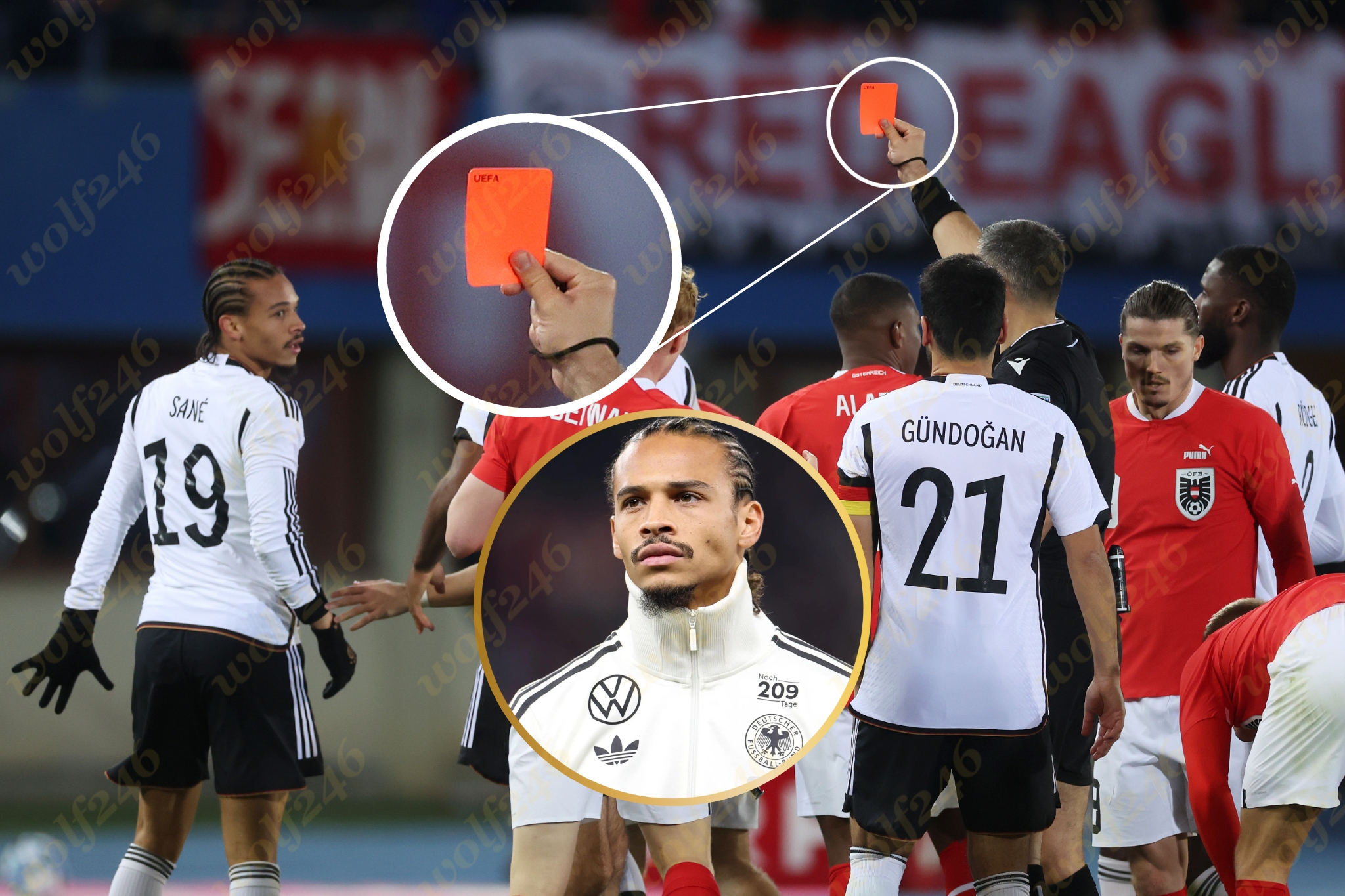 wolf246.co Leroy Sane ចេញមុខសូមទោសអ្នកគាំទ្រចំពោះរឿងដែលរូបគេទទួលបានកាតក្រហម