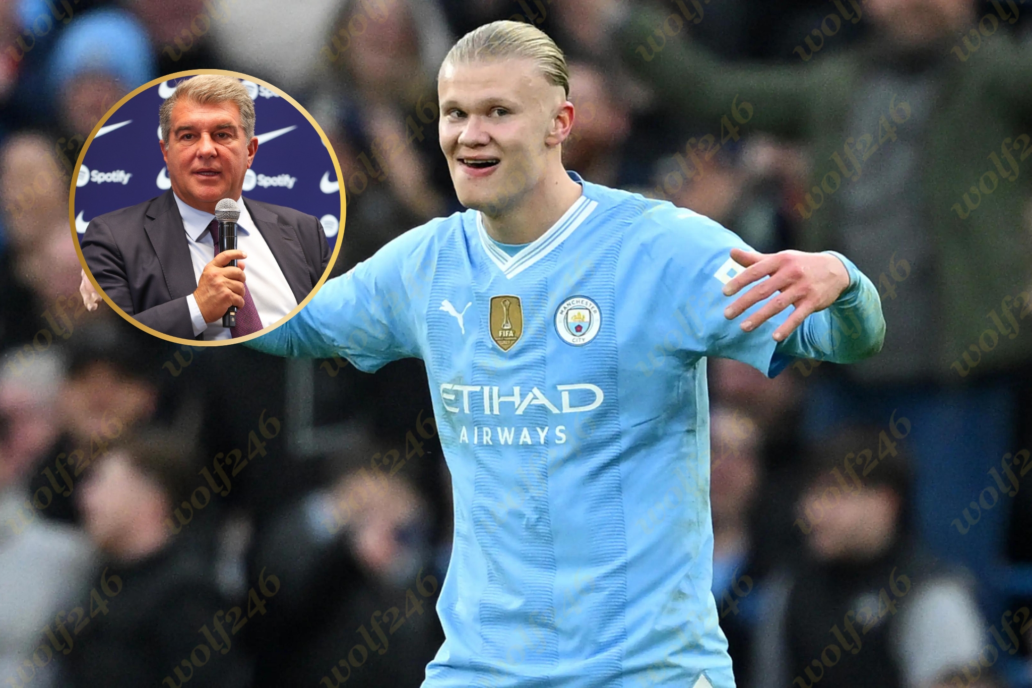 wolf246.co មេធំ Laporta តបបែបនេះ ក្រោយត្រូវបានសួរពាក់ព័ន្ធនឹង Haaland